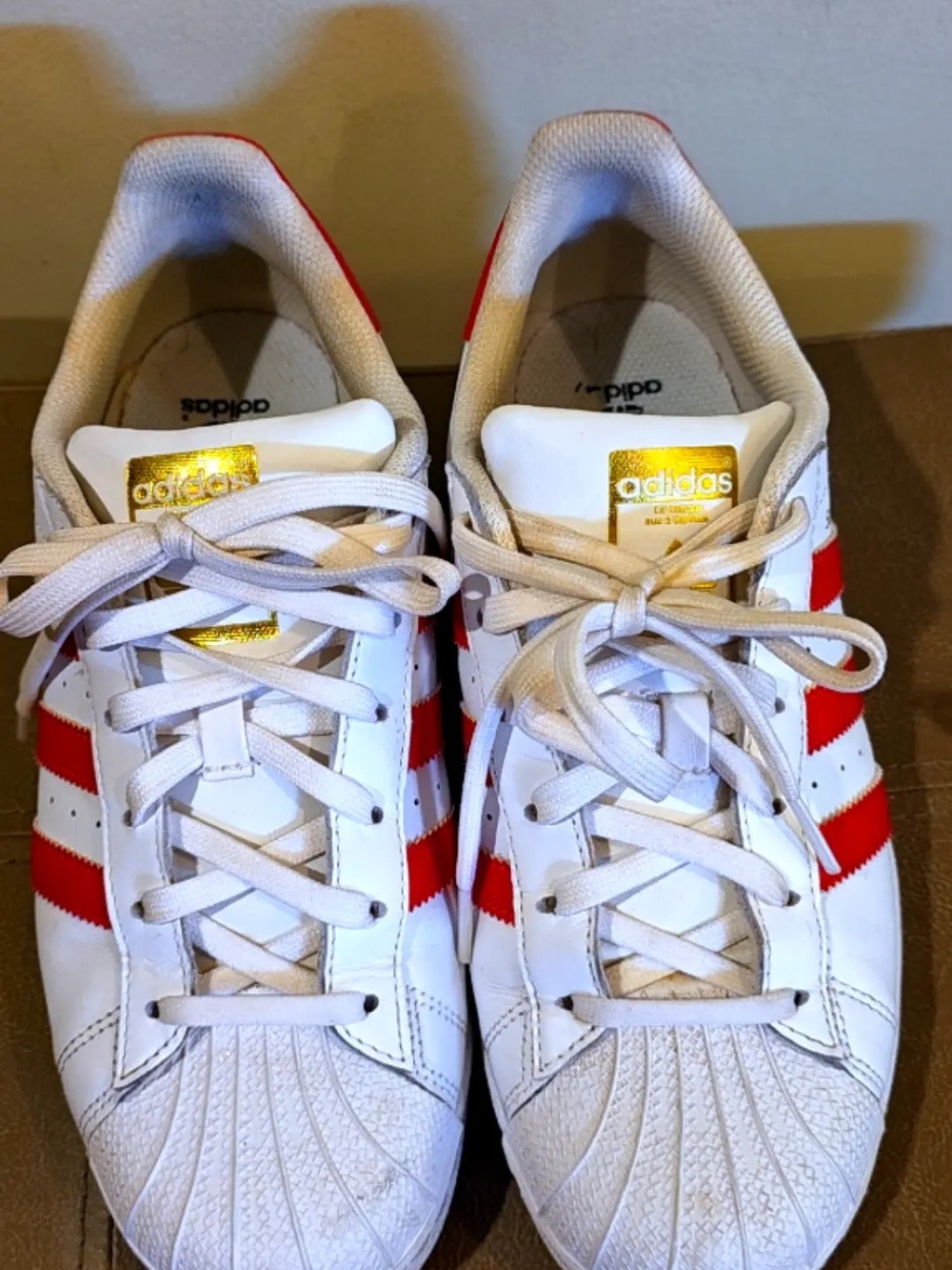 adidas White and Red Athletic Sneaker
